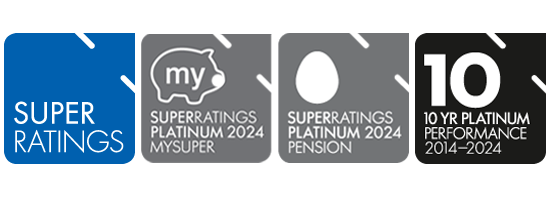 SuperRatings*  10 Year Platinum Performance MySuper and Pension