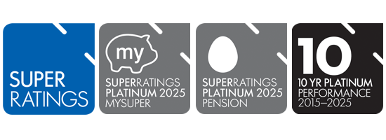 SuperRatings*  10 Year Platinum Performance MySuper and Pension