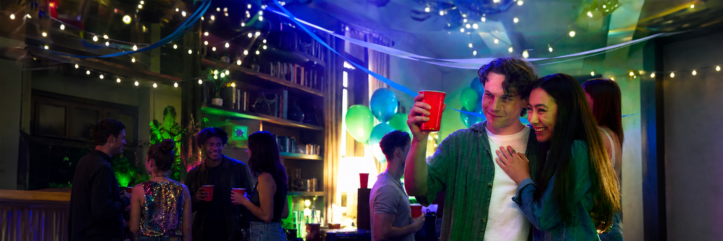 Boy and girl at party