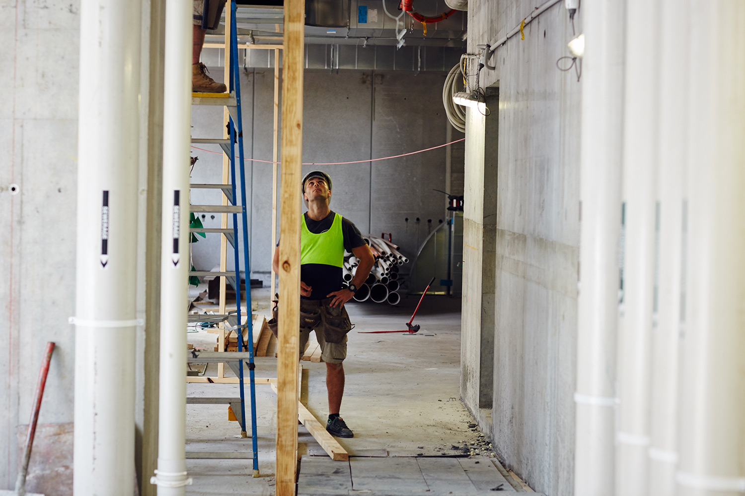 male tradie smiling in camera