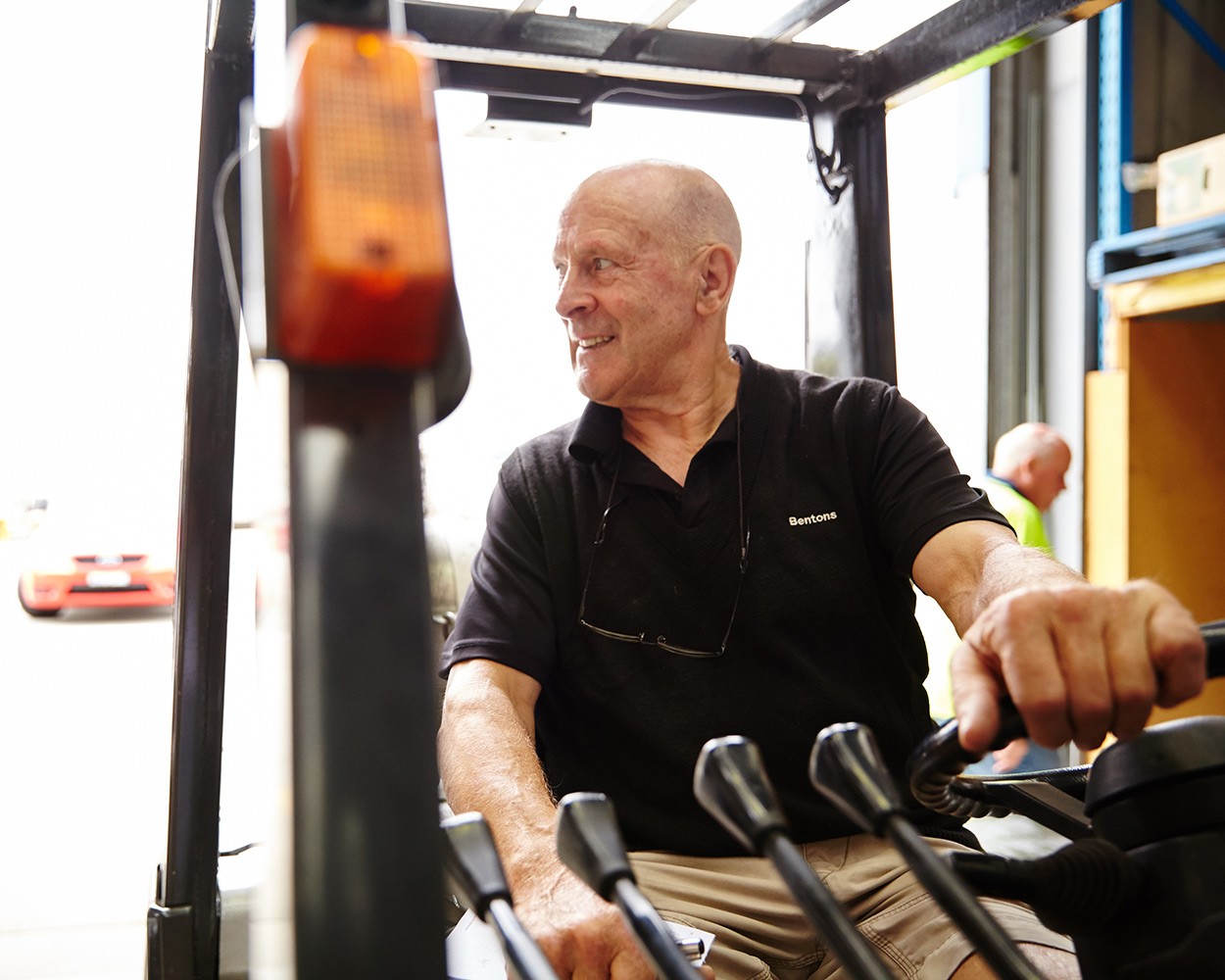 Male on a forklift